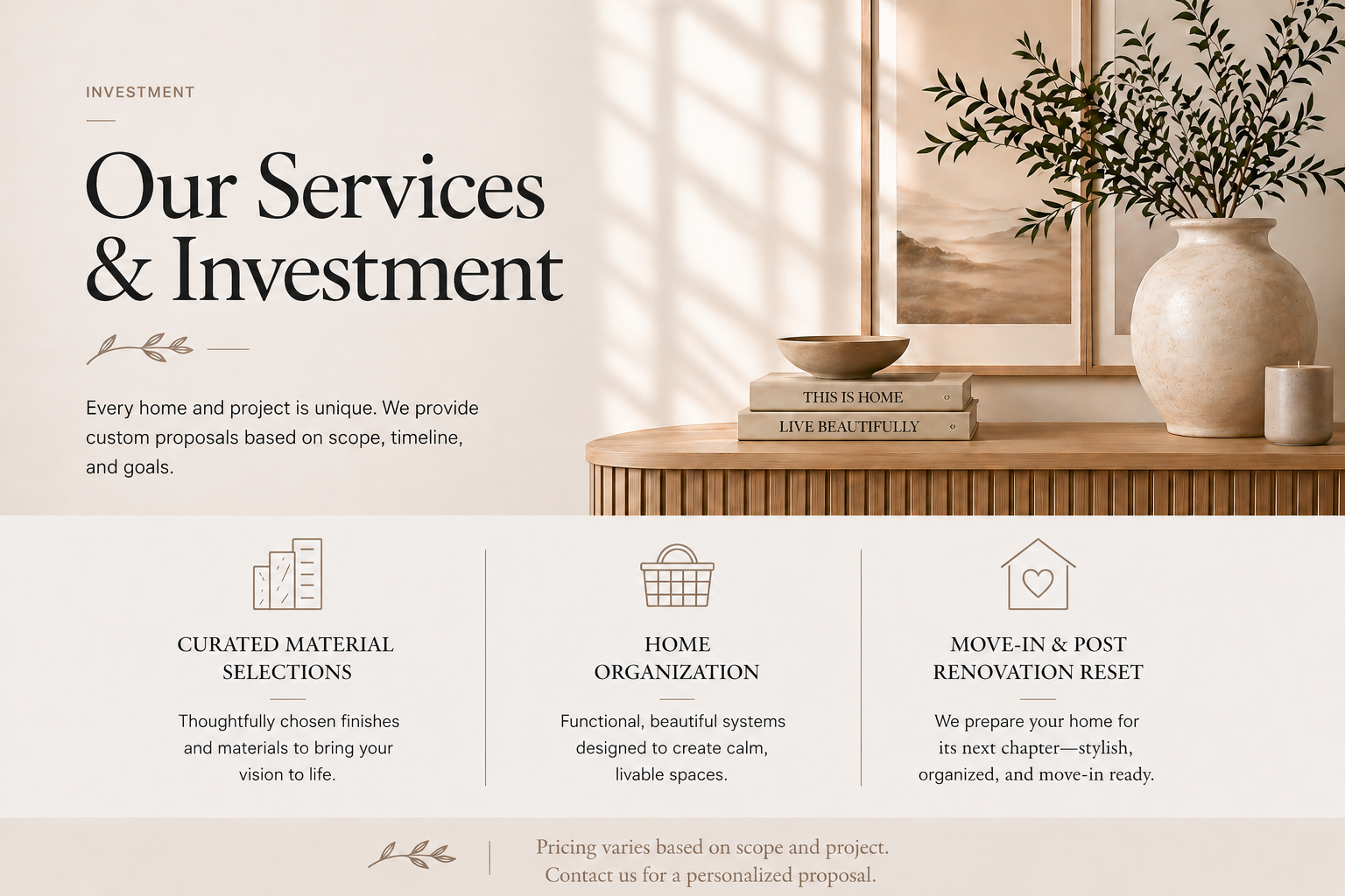 The Artful Home Collective services and investment